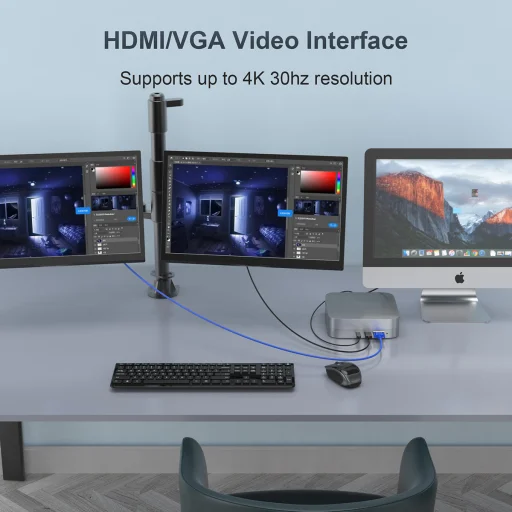 ROCKETEK 13 az 1-ben Type-C állvány és USB HUB SSD 2.5 foglalattal Mac Minihez (MH483) - 6