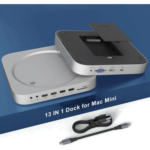 ROCKETEK 13 az 1-ben Type-C állvány és USB HUB SSD 2.5 foglalattal Mac Minihez (MH483) - 8