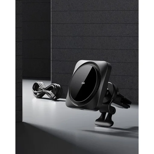 ESR HaloLock Cryoboost Magsafe mágneses autós telefontartó szellőzőrácsra Frosted Onyx - 7