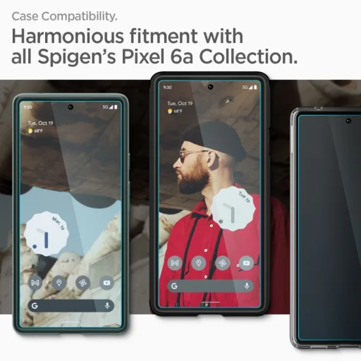 Google Pixel 6A Spigen ALM Glas.TR Slim kijelzővédő üvegfólia 2db - 12