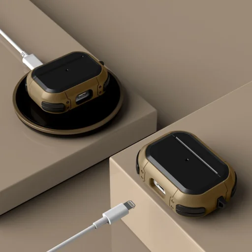 Apple Airpods Pro 1/2 Tech-Protect Rough tok fekete - 5