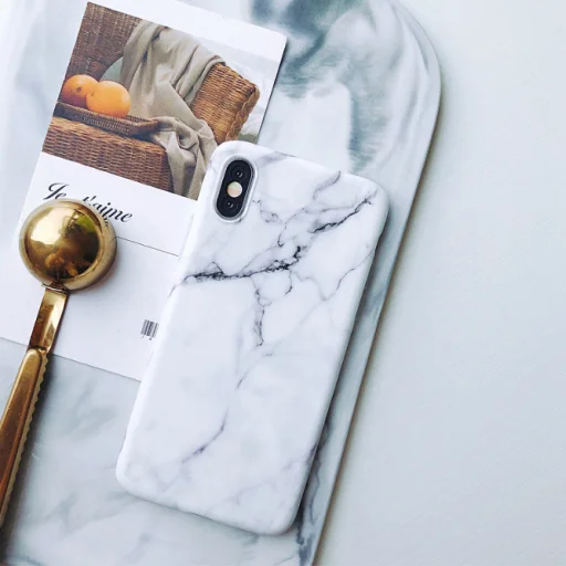 iPhone 13 Pro Max IMD márvány mintás tok fehér Alphajack - 3