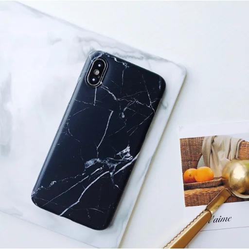 iPhone 13 Pro IMD márvány mintás tok fekete Alphajack - 3