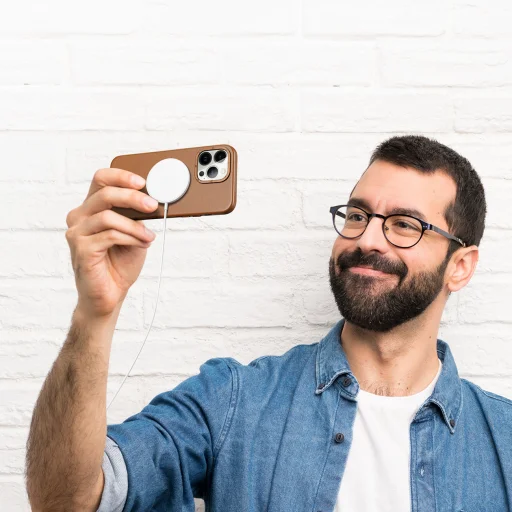 iPhone 14 Pro Dux Ducis Grit bőr tok (MagSafe kompatibilis) barna - 2