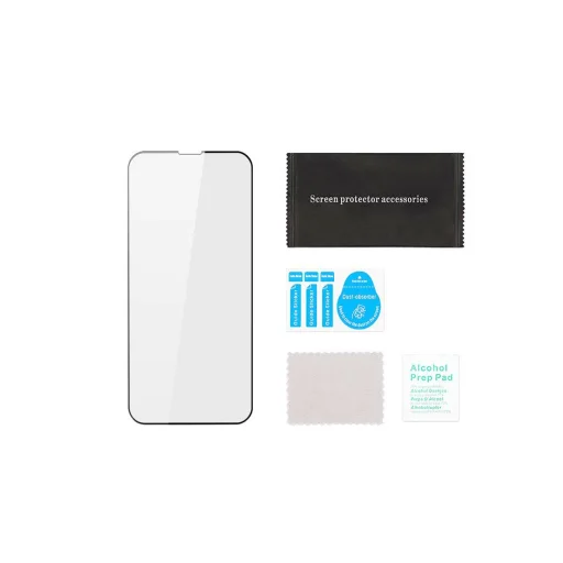 iPhone 14 Dux Ducis 10D KIjelzővédő üvegfólia fekete (Tokbarát) - 10