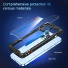 iPhone 12 Pro ütésálló TPU+alumínium tok fekete-kék kerettel Alphajack thumbnail
