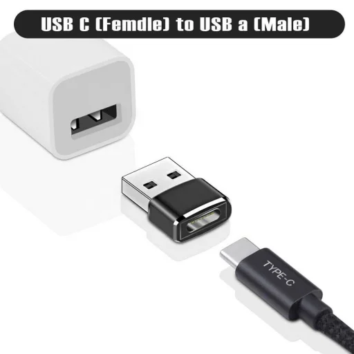 USB Type-C (USB-C) - USB 2.0 OTG USB átalakító adapter fekete - 2