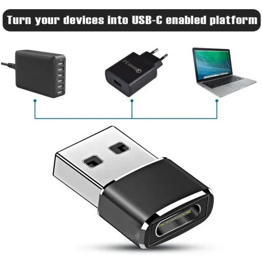 USB Type-C (USB-C) - USB 2.0 OTG USB átalakító adapter fekete - 4