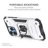 iPhone 14 Pro Ring Armor Case Kickstand tok kihajtható mágneses támasszal ezüst Alphajack thumbnail