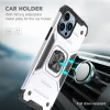 iPhone 14 Pro Ring Armor Case Kickstand tok kihajtható mágneses támasszal ezüst Alphajack thumbnail