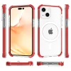 iPhone 14 MagSafe kompatibilis átlátszó TPU tok piros kerettel Alphajack - 7