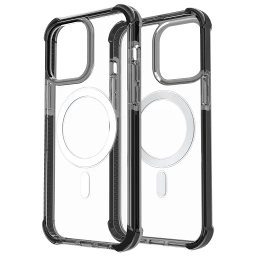 iPhone 14 Pro Max MagSafe kompatibilis átlátszó TPU tok fekete kerettel Alphajack - 2