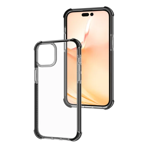 iPhone 14 átlátszó TPU tok fekete kerettel Alphajack - 6