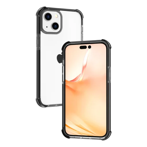 iPhone 14 átlátszó TPU tok fekete kerettel Alphajack - 9