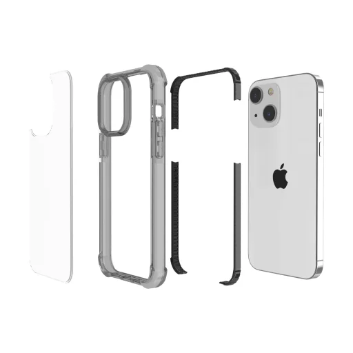 iPhone 14 átlátszó TPU tok fekete kerettel Alphajack - 10