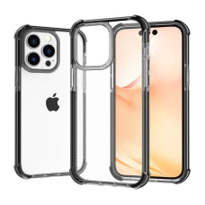 iPhone 14 Pro Max átlátszó TPU tok fekete kerettel Alphajack