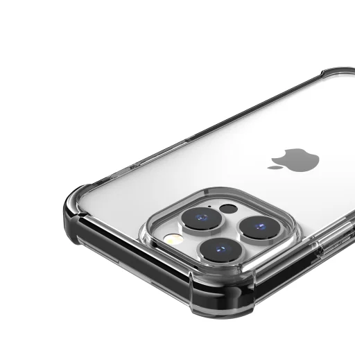 iPhone 14 Pro Max átlátszó TPU tok fekete kerettel Alphajack - 13