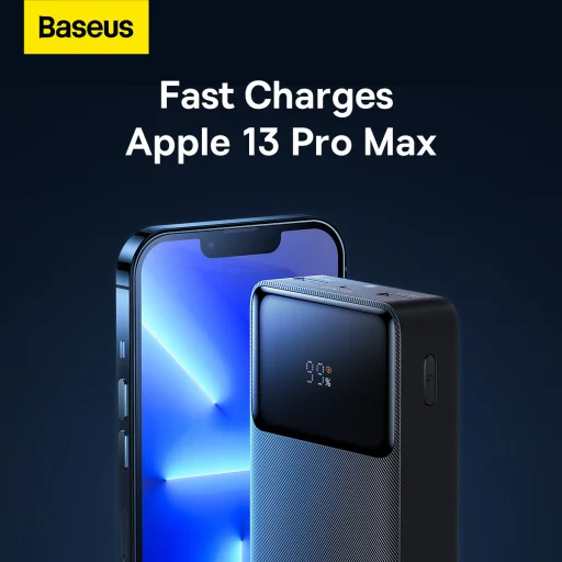  Baseus Power Bank 20000mAh Bipow - 2xUSB + Type C - PD 25W Type C to Type C (PPBD020301) fekete - 7