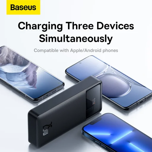 Baseus Power Bank 20000mAh Bipow - 2xUSB + Type C - PD 25W Type C to Type C (PPBD020301) fekete - 13