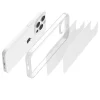 iPhone 14 Pro Max átlátszó TPU tok edzett üveg hátlappal, fehér kerettel Alphajack thumbnail