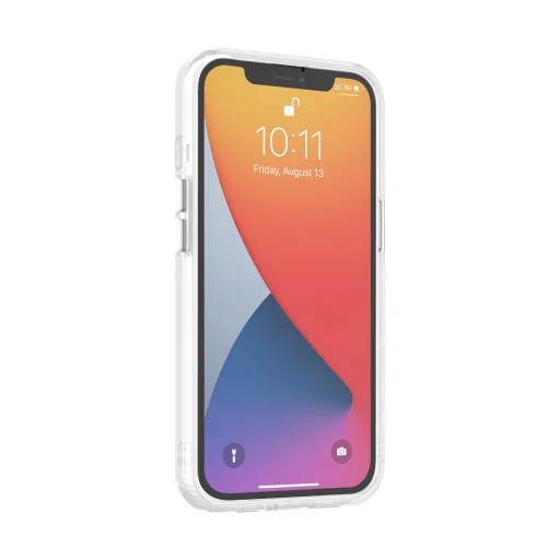 iPhone 14 Pro Max átlátszó TPU tok edzett üveg hátlappal, fehér kerettel Alphajack - 6