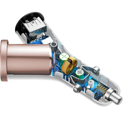 Baseus Y Type autós telefontöltő 2 USB aljzattal 3.4A fehér - 8