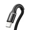 Baseus Halo nylon harisnyázott USB/USB - C kábel  3A/0.5m fekete thumbnail