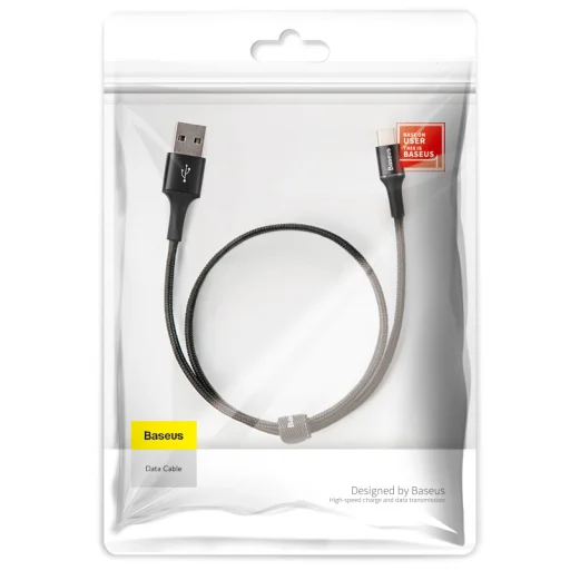 Baseus Halo nylon harisnyázott USB/USB - C kábel  3A/0.5m fekete - 9