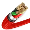 Baseus Halo nylon harisnyázott USB/USB - C kábel  2A/2m piros-fekete thumbnail