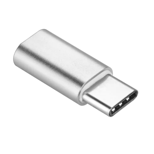 Micro USB - Type C adapter ezüst - 1
