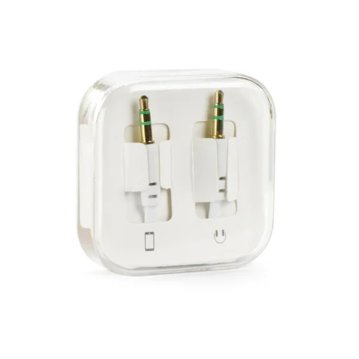 Flat AUX kábel 1m/3.5 mm Jack fehér - 3