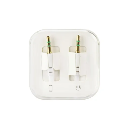 Flat AUX kábel 1m/3.5 mm Jack fehér - 1