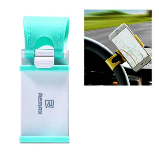 Remax univerzális kormányra helyezhető telefontartó kék színben - 1