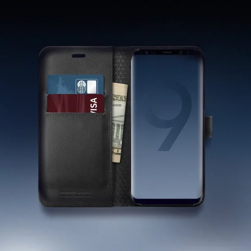 Spigen Wallet S Galaxy S9 Plus flip tok fekete színben - 5