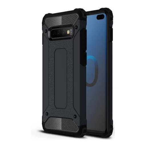 Samsung S10+ Plus Hybrid Armor fokozott védelmet biztosító tok fekete - 1
