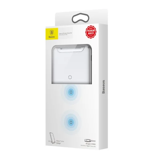 Baseus Three-coil vezeték nélküli Qi gyorstöltő fehér - 8