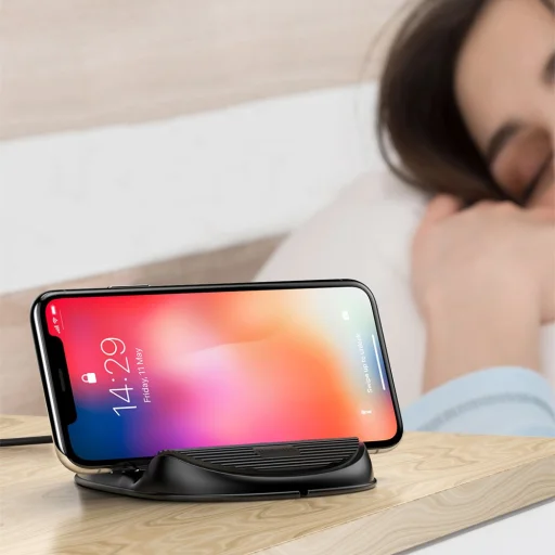 Baseus szilikon borítású vezeték nélküli QI gyorstöltő beépített hűtéssel fehér - 11