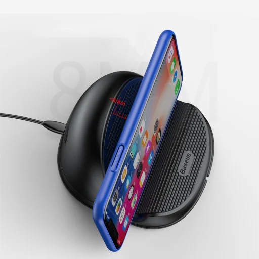 Baseus szilikon borítású vezeték nélküli QI gyorstöltő beépített hűtéssel fehér - 12