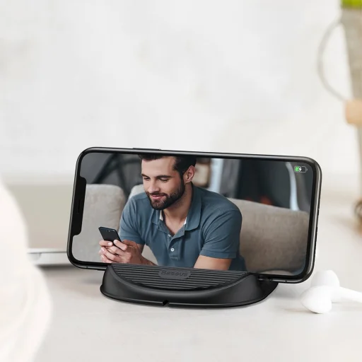 Baseus szilikon borítású vezeték nélküli QI gyorstöltő beépített hűtéssel fehér - 13