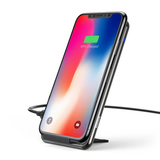 Baseus Three-coil vezeték nélküli Qi gyorstöltő fekete - 7