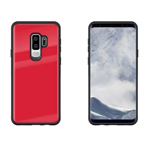 Forcell 9H üveg hátlapú tok Samsung S9 Plus piros - 2