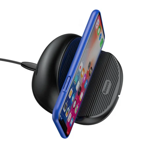 Baseus szilikon borítású vezeték nélküli QI gyorstöltő beépített hűtéssel fekete - 6