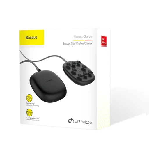 Baseus öntapadó korongos vezeték nélküli Qi gyorstöltő fekete - 7