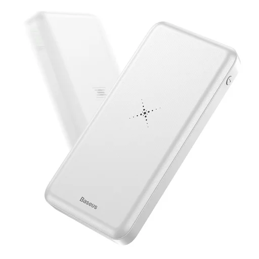 Baseus M36 10000 mAh powerbank vezeték nélküli Qi gyorstöltéssel fehér színben - 13