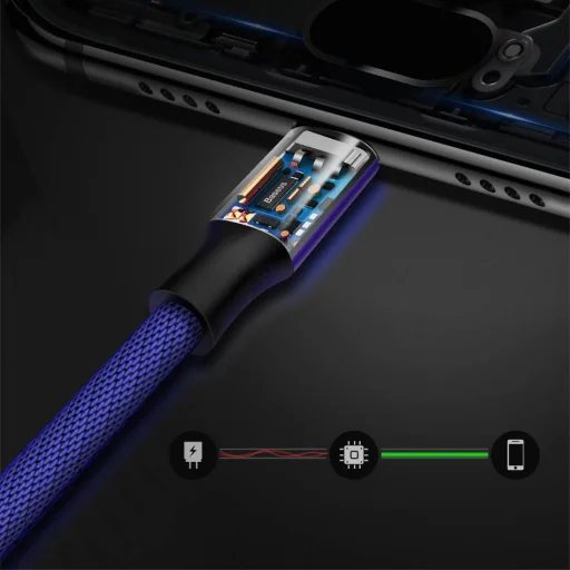 Baseus Artistic USB/USB-C kábel QC 3.0/QC 3.0 5 M kék - 9