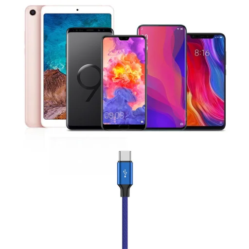 Baseus Artistic USB/USB-C kábel QC 3.0/QC 3.0 5 M kék - 11