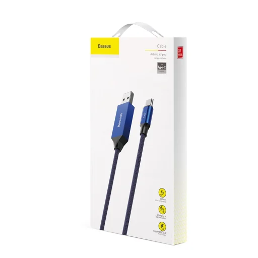 Baseus Artistic USB/USB-C kábel QC 3.0/QC 3.0 5 M kék - 14