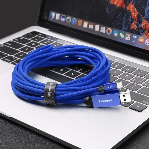 Baseus Artistic USB/USB-C kábel QC 3.0/QC 3.0 5 M kék - 5