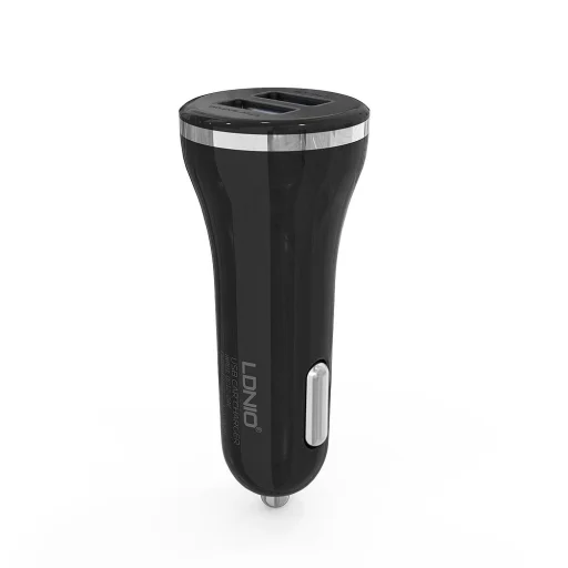 LDNIO univerzális szivargyújtós autós töltő fekete + USB Type-C kábel - 2