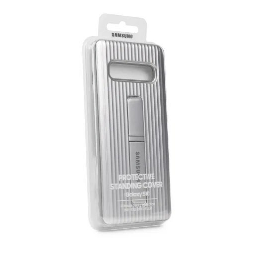 Samsung kihajtható támasztékkal szerelt tok Samsung S10 ezüst színben - 1